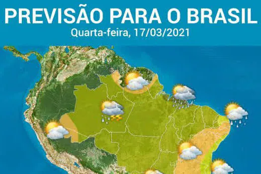 Risco de temporal em todas as Regiões do Brasil