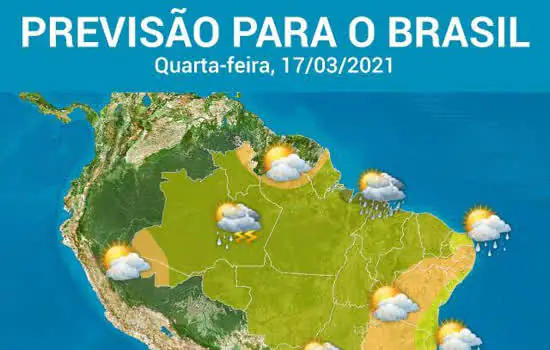 Risco de temporal em todas as Regiões do Brasil