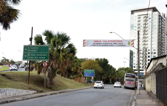 Santo André interdita retorno sob o Viaduto Presidente Castelo Branco