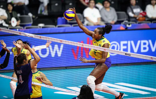 Vôlei Feminino: Brasil vence Tailândia e consegue oitava vitória