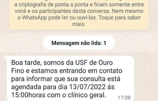 USF Ouro Fino adota whatsApp para agilizar comunicação com pacientes