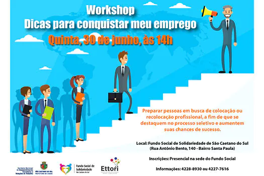 Inscrições abertas para workshop “Dicas para conquistar meu emprego”